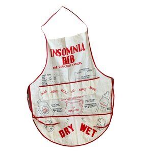 Vintage Insomnia Bib Apron Birth Announcement For Expecting Parents